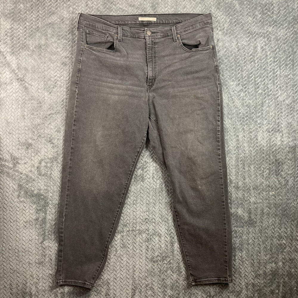 Levis Jeans Womens 20W High Waisted Mom Jean Black Gray Wash Stretch